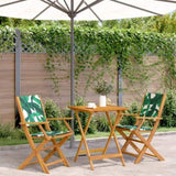 3 Piece Bistro Set Leaf Pattern Fabric and Solid Wood 3281812