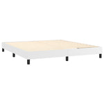 ZNTS Bed Frame without Mattress White Super King Faux Leather 3121186