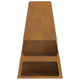 Fire Pit Brown 60 x 35 x 100 cm Weathering Steel 858939