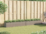 Garden Planters with 3 Pots 2 pcs Grey 105x30x32 cm Poly Rattan 3210524