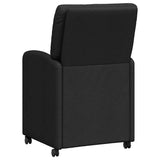 Dining Chairs with Wheels 2 pcs Black 57 x 67 x 95 cm Fabric 42017849