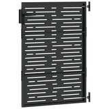 Garden Gate with Lock Black 85 x 125 cm Powder-coated steel 42015875