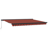 Retractable Awning Orange and Brown 4.5x3 m Fabric and Aluminium 3154569