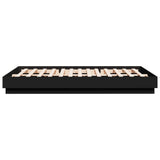 Bed Frame with LED without Mattress Black 150x200 cm King Size 3209787
