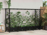 Raised Bed with Trellis and Roof Black 203 x 40 x 127 cm PP 3423157