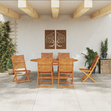 Garden Dining Set Folding 7 pcs Brown Solid Acacia Wood 3375758