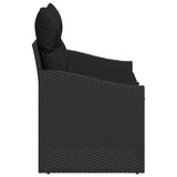 Garden Sofa with Cushion Black 123 x 62 x 69cm Poly Rattan 42006791
