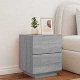 Bedside Cabinet with LED Lights Grey Sonoma Engineered Wood 836745