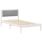 Bed Frame with Upholstered Headboard Light Grey 100 x 200 cm 878283