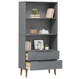 Bookcase MOLDE Grey 85x35x170,5 cm Solid Wood Pine 350542