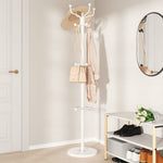 ZNTS Coat Stand with Umbrella Holder White 180 cm Powder-coated Iron 377102
