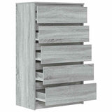 Drawer Cabinet Grey Sonoma 60x36x103 cm Engineered Wood 823022