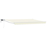 Manual Retractable Awning with LEDs Cream and White 5 x 3 m 3419323