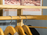 Bamboo Garment Rack, Clothes Rack with Storage Shelf, Hanging Rail and Side Hooks for Entryway, T3398P329489
