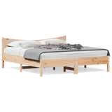 ZNTS Bed Frame without Mattress 200x200 cm Solid Wood Pine 3216357