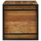 Storage Box Brown and Black 80 x 50 x 50 cm Acacia Wood 4016747