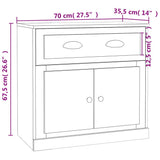 Sideboard Smoked Oak 70x35.5x67.5 cm Engineered Wood 816429