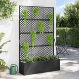Garden Planter Black 105 x 30 x 170 cm Metal 366617