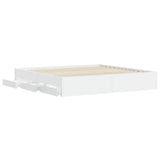 Bed Frame with Drawers without Mattress White 160x200 cm 3207259