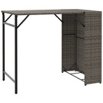 5 Piece Garden Dining Set Foldable Grey Poly Rattan 365946