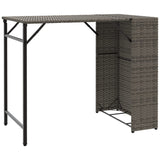 5 Piece Garden Dining Set Foldable Grey Poly Rattan 365946