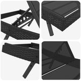 Sun Lounger with Table 2 pcs Black 40 x 40 x 40.5 cm 42009980