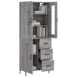 Highboard Grey Sonoma 69.5x34x180 cm Engineered Wood 3198663