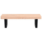 Basin Shelf Wall Mounted Steel and Solid Wood Beech 3302363