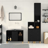 Bathroom Furniture Set with Storage 3 pcs Black 60 x 30 x 60 cm 3332584