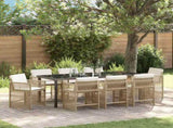 Garden Dining Set 9 pcs Beige Poly Rattan 3380788