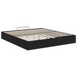 Ottoman Bed Frame Black Oak 203 x 180 x 25 cm Engineered Wood 3409206