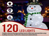 1.2M Lighted Snowman and Squirrel Christmas Yard Decorations, Pre-lit Pull Up Snowman with 120 White 86401112