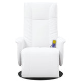 Massage Recliner Chair with Footrest White Faux Leather 356518