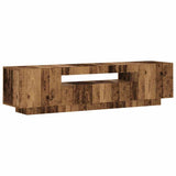 TV Cabinet with LED Lights Old Wood 160x35x40 cm Engineered Wood 856359