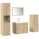 ZNTS 5 Piece Bathroom Furniture Set Sonoma Oak Engineered Wood 3325021