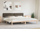 Bed Frame with Upholstered Headboard Taupe 200 x 200 cm 3398077