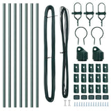 Embedded Fence Post 7 pcs Green Powder-Coated Steel 42004190