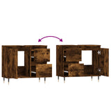 Bathroom Cabinet Smoked Oak 65x33x60 cm Engineered Wood 831601