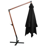 Hanging Garden Parasol with Pole Black 3x3 m Solid Fir Wood 313778