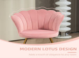 Velvet-Feel Lotus Petal Accent Chair - Pink T3398P344514