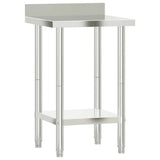 Kitchen Work Table with Backsplash 55x55x93 cm Stainless Steel 376456