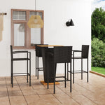 ZNTS 5 Piece Garden Bar Set Black 3064866