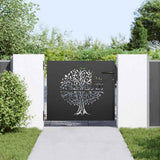 Garden Gate with Lock Black 85 x 100 cm Powder-coated steel 42015859