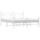 Metal Bed Frame without Mattress with Footboard White 180x200cm 374410