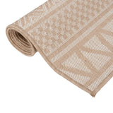 Outdoor Flatweave Rug 160x230 cm Brown Stripes 340867