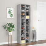 Shoe Cabinet Concrete Grey 54x34x183 cm Engineered Wood 800373