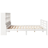Bookcase Bed without Mattress White 180x200 cm Super King Solid Wood Pine 3322244