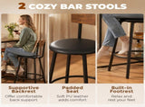 Space Saving Bar Table and PU Leather Stools for 2, 3 Piece Breakfast Bar Table Set with Storage T3398P553422