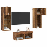 TV Wall Cabinets Wall-mounted 4 pcs Artisan Oak Engineered Wood 3402917