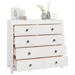 ZNTS Side Cabinet White 100x40x90 cm Solid Wood Pine 821770